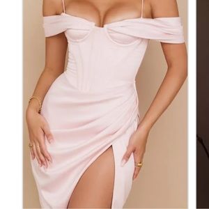 House Of Cb Camila Pink Dress Size L (P) with Plus Cup NWT Corset dress